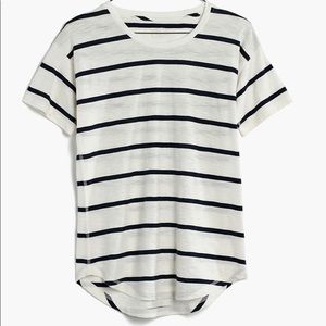 Madewell Cotton Crew Tee in Creston Stripe, blue